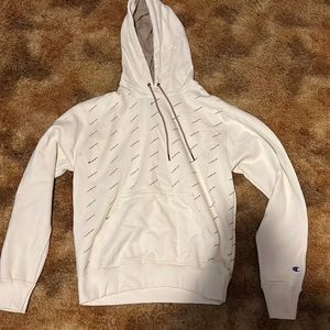 Medium White Champion Hoodie